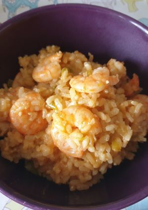 Una foto de Arroz con langostinos