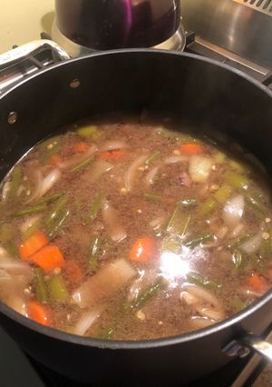 A picture of Mommy’s Beef and Veggie Soup.