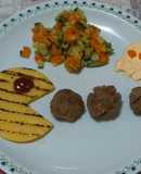 Polenta grigliata Pac-man