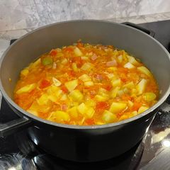 A picture of Vegetable soup for cold winter days.