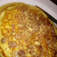 A picture of Bacon stuffed pancakes.