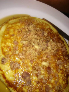 A picture of Bacon stuffed pancakes.