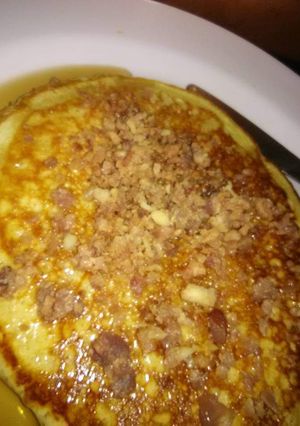 A picture of Bacon stuffed pancakes.