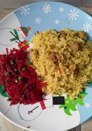 A picture of Moong sprouts nutri khichdi.
