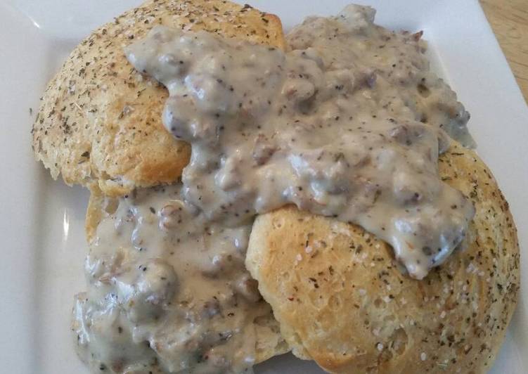Steps to Prepare Yummy Easy Biscuits & Gravy