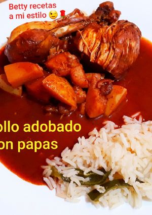 Una foto de Pollo adobado con papas #MiRecetarioMX