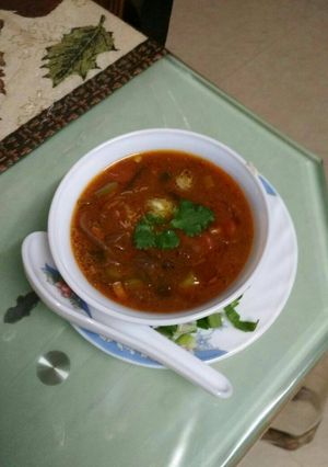 A picture of Manchow soup.