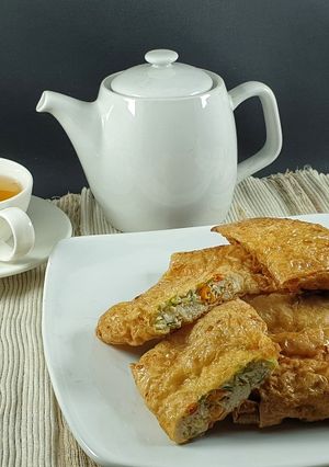 Foto resep 36#👌Lumpia kulit tahu isi tuna pedas
