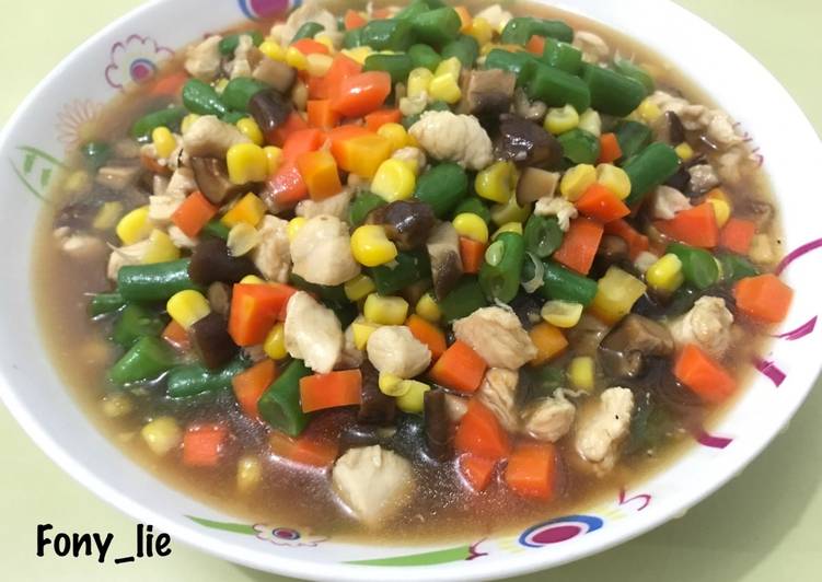 Cara mengolah Tumis ayam buncis jagung wortel 😆 yang simpel