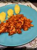 Petto di pollo marinato in agrodolce con purè di patate