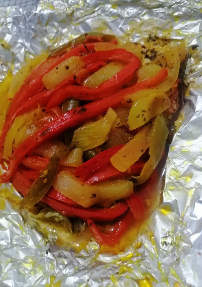 Una foto de Salmón en papillote