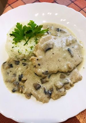 Gombás rostélyos recept fotója
