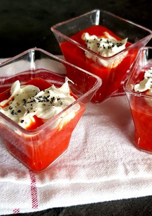 Une photo de Purée  de poivrons au mascarpone