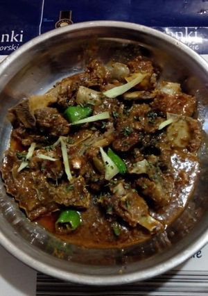 A picture of Mutton Koyla karahi.
