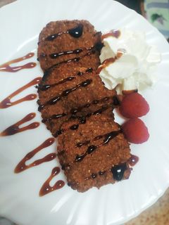 Una foto de Galletas de plátano y frambuesas
