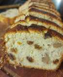 Budín de limón con nueces y pasas de uva