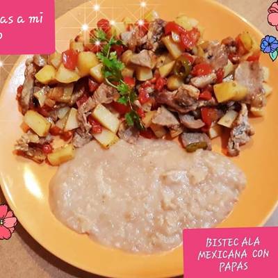 Bistec ala mexicana con papas Receta de Betty recetas a mi estilo- Cookpad