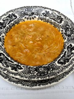 Una foto de Sopa de gambas