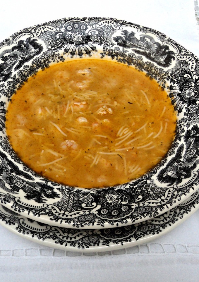 Una foto de Sopa de gambas