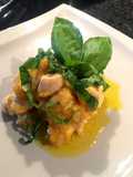 Pollo esotico con mango e basilico