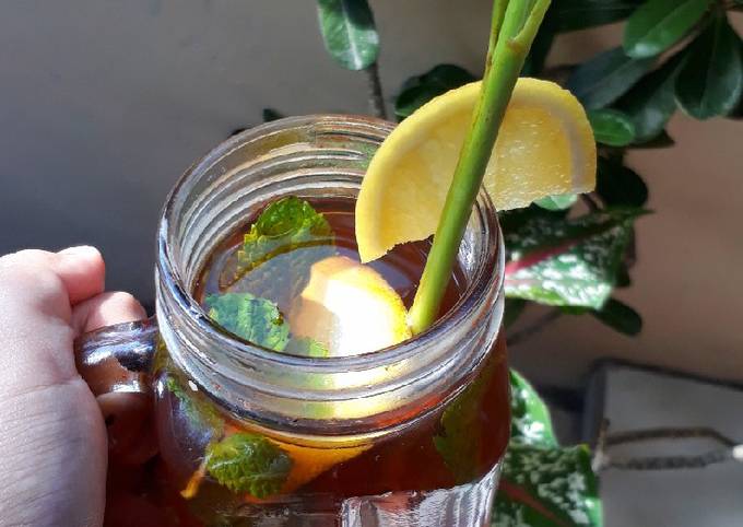Standar Resep  membuat Teh Lemon Sereh Daun Mint  spesial