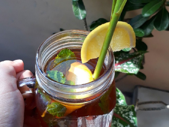 Standar Resep  membuat Teh Lemon Sereh Daun Mint  spesial