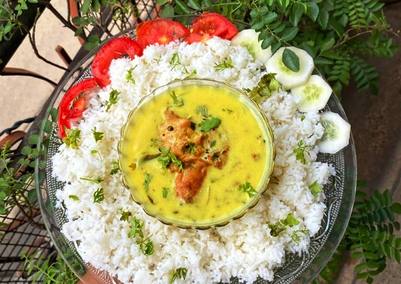 Kadhi pakora chawal