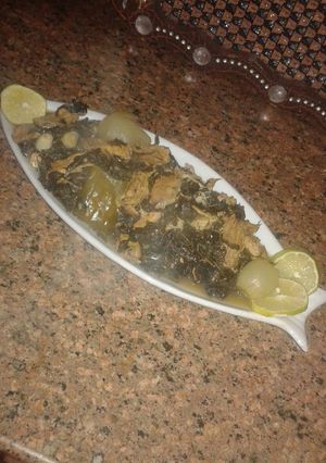 صورة لوصفة ملوخية بالدجاج