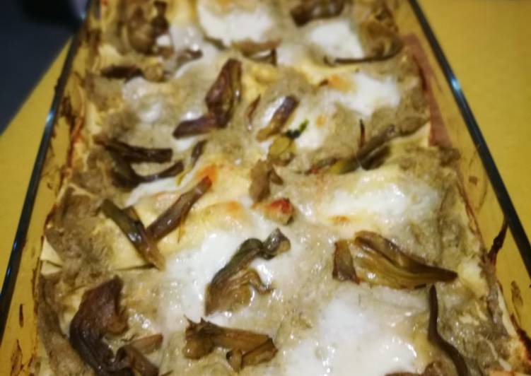 Lasagne con crema di carciofi