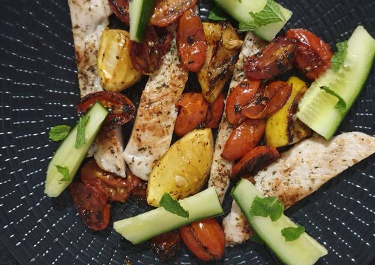 Escalopes et petits légumes