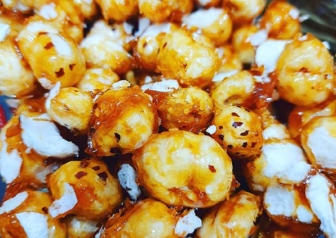 Recipe of Thomas Keller Caramalised makhana(lotus seeds)