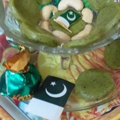 A picture of Pistachio mithai #Azadicontest.