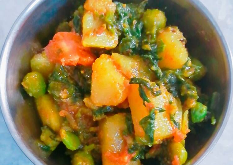 Featured image of post Recipe of Aloo Palak Sabji