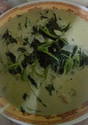 Foto resep Bayam santan kuah kaldu ayam