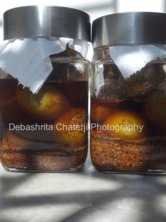 A picture of OLIVE PICKLE (JOLPAI ACHAR) without garlic.