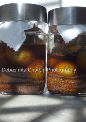 A picture of OLIVE PICKLE (JOLPAI ACHAR) without garlic.