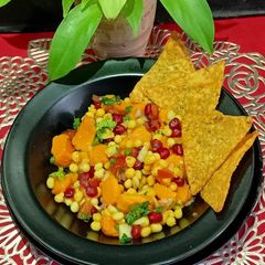 Mango Salsa With Nacho Chips A picture of Mango Salsa With Nacho Chips.