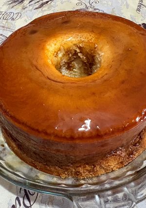 Una foto de Flan mágico de coco