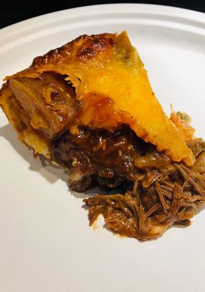 A picture of Bbq Beef Bisquick Pie 🥧.