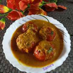 স্টাফড টমেটো কারী (stuffed tomato curry recipe in Bengali) রেসিপির প্রধান ছবি