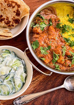 O poză a rețetei Pui cu unt în stil indian/Butter chicken.