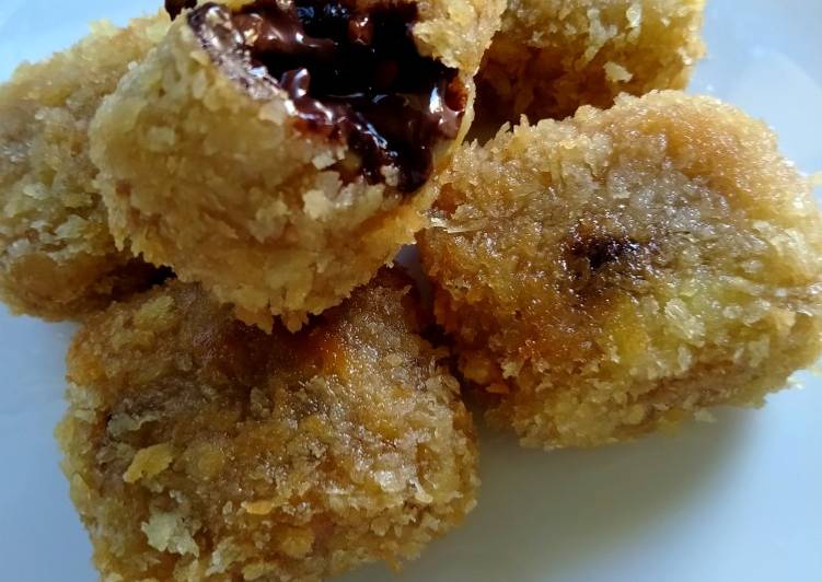 Kiat-kiat membuat Pisang goreng coklat lumer gurih