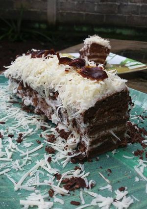 Foto resep Kue coklat keju kurma ekonomis (basic roti gulung)