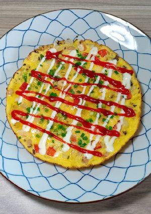Hình của món Trứng chiên tôm & ớt chuông.
