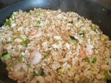Arroz con gambas al piripiri