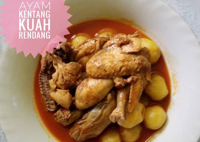 Cara Memasak Ayam &amp; Kentang Kuah Rendang Enak