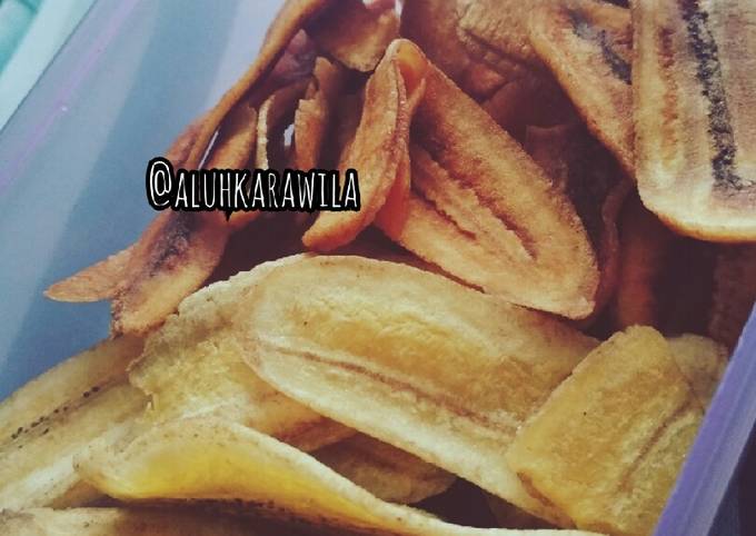 Resep Keripik Pisang Asin Manis Simpel kriuk yang Enak