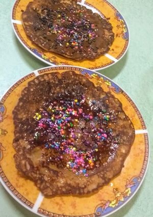 Una foto de Hotcakes de banana, avena y cacao🥞