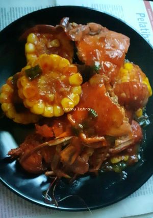 Foto resep Udang + Kepiting Saos Padang
