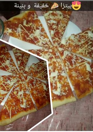 صورة لوصفة بيتزا 🍕 خفيفة وبنينة